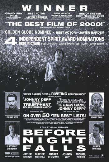 the movie poster: Before Night Falls (2000) ver2