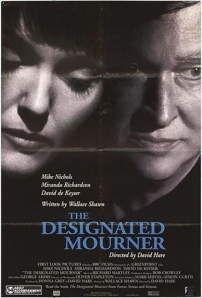 the movie poster: The Designated Mourner (1997)