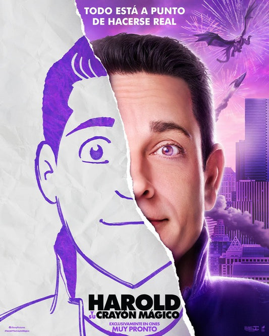 1000 piece jigsaw puzzle for the movie poster: Harold and the Purple Crayon (2024) ver5