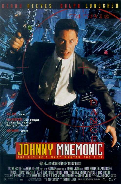 the movie poster: Johnny Mnemonic (1995) ver1