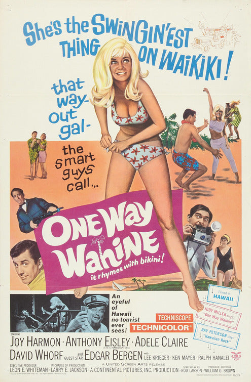 1000 piece jigsaw puzzle for the movie poster: One Way Wahine (1965)