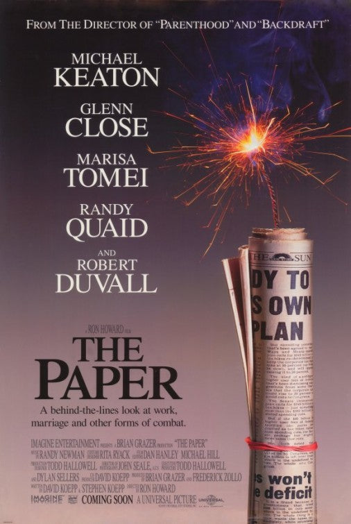 the movie poster: The Paper (1994) ver1