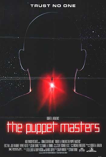 the movie poster: Robert A. Heinlein's The Puppet Masters (1994)