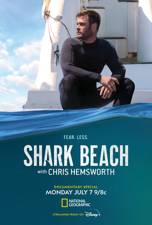 1000 piece jigsaw puzzle for tv poster: Shark Beach with Chris Hemsworth